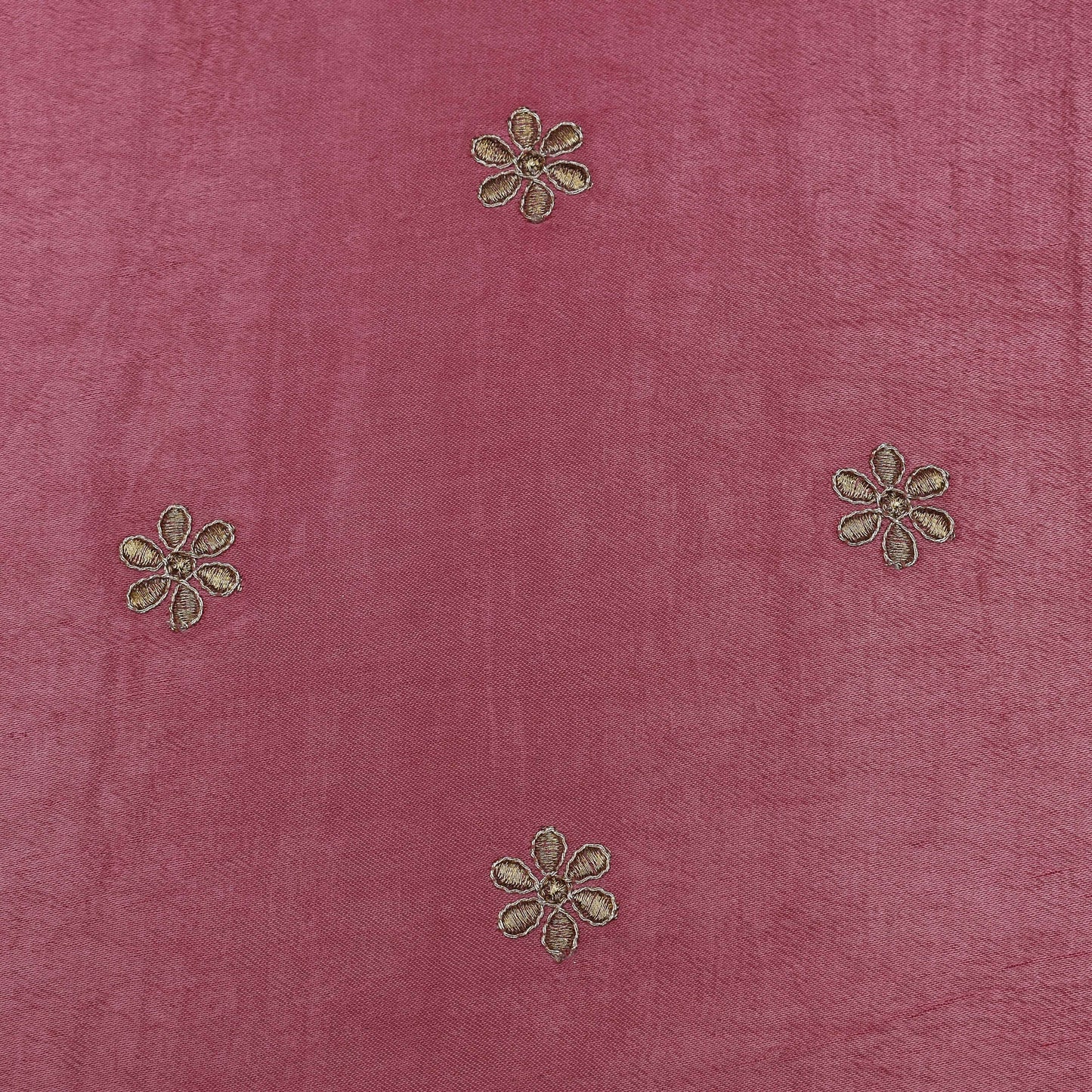 Baby Pink Color Gajji Silk Embroidery Fabric