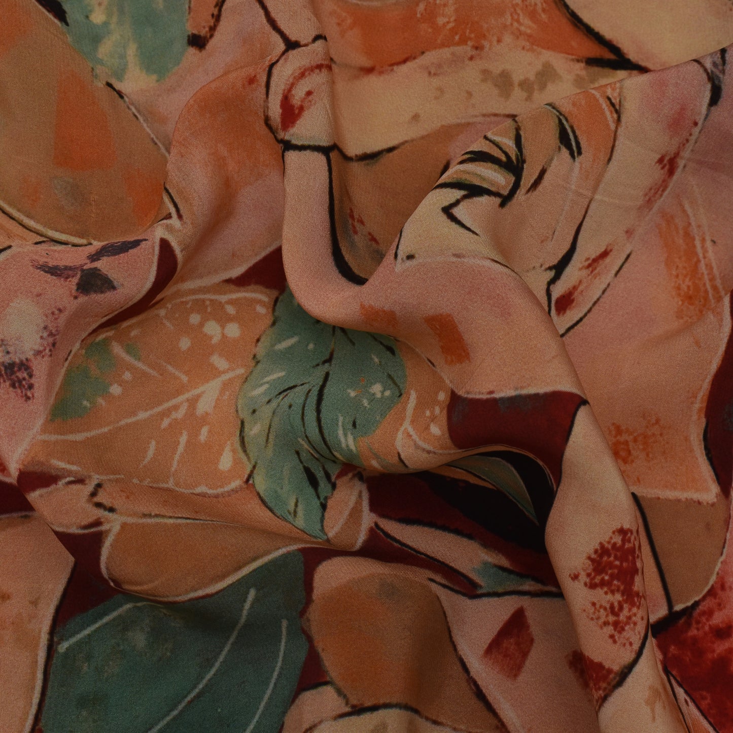 Multi Color Crepe Print Fabric