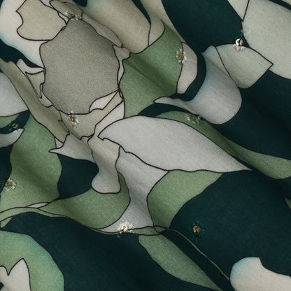 Multi Color Mulmul Print Booti Fabric