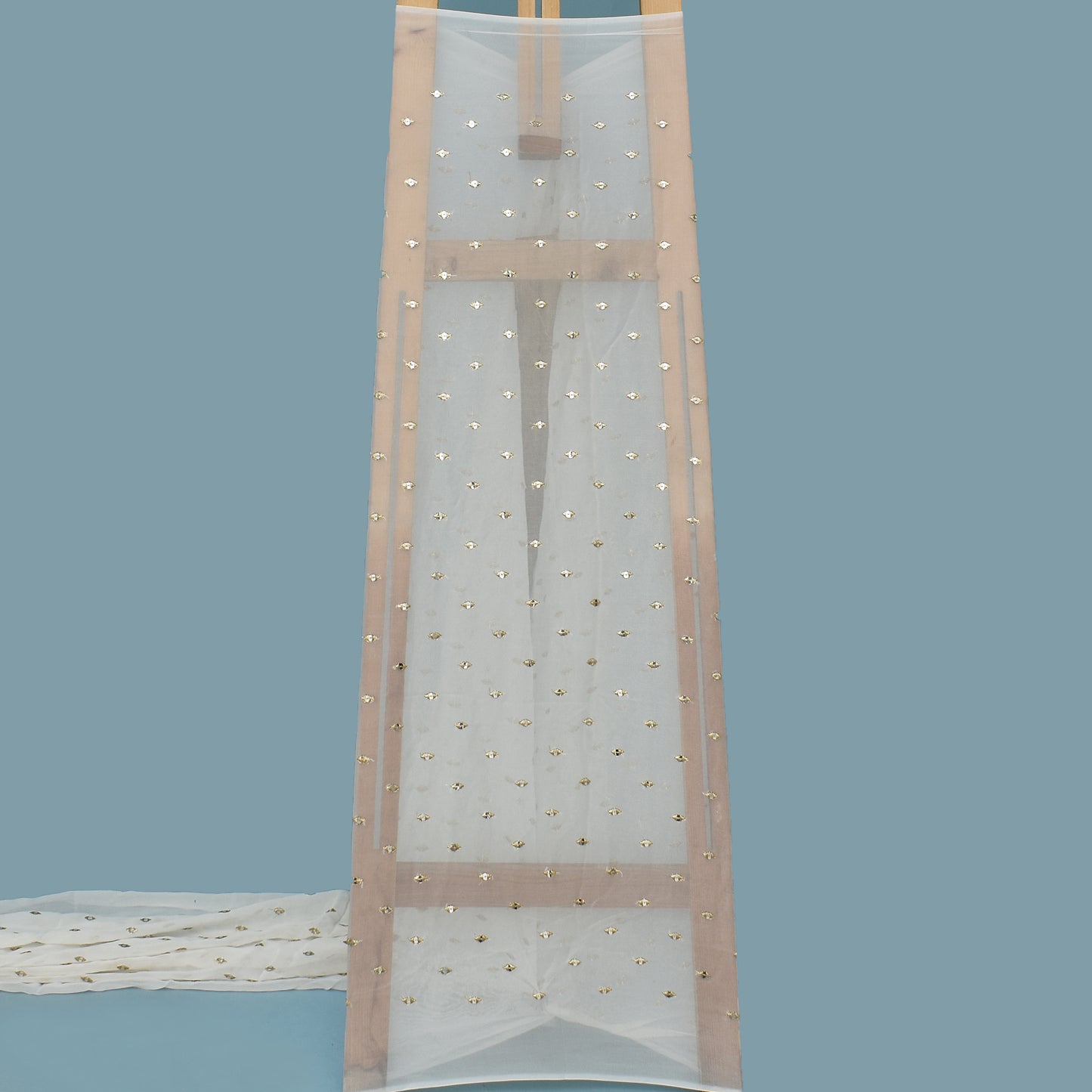 White Color Georgette Booti Fabric