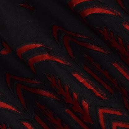 Black Color Organic Cotton Embroidery Fabric