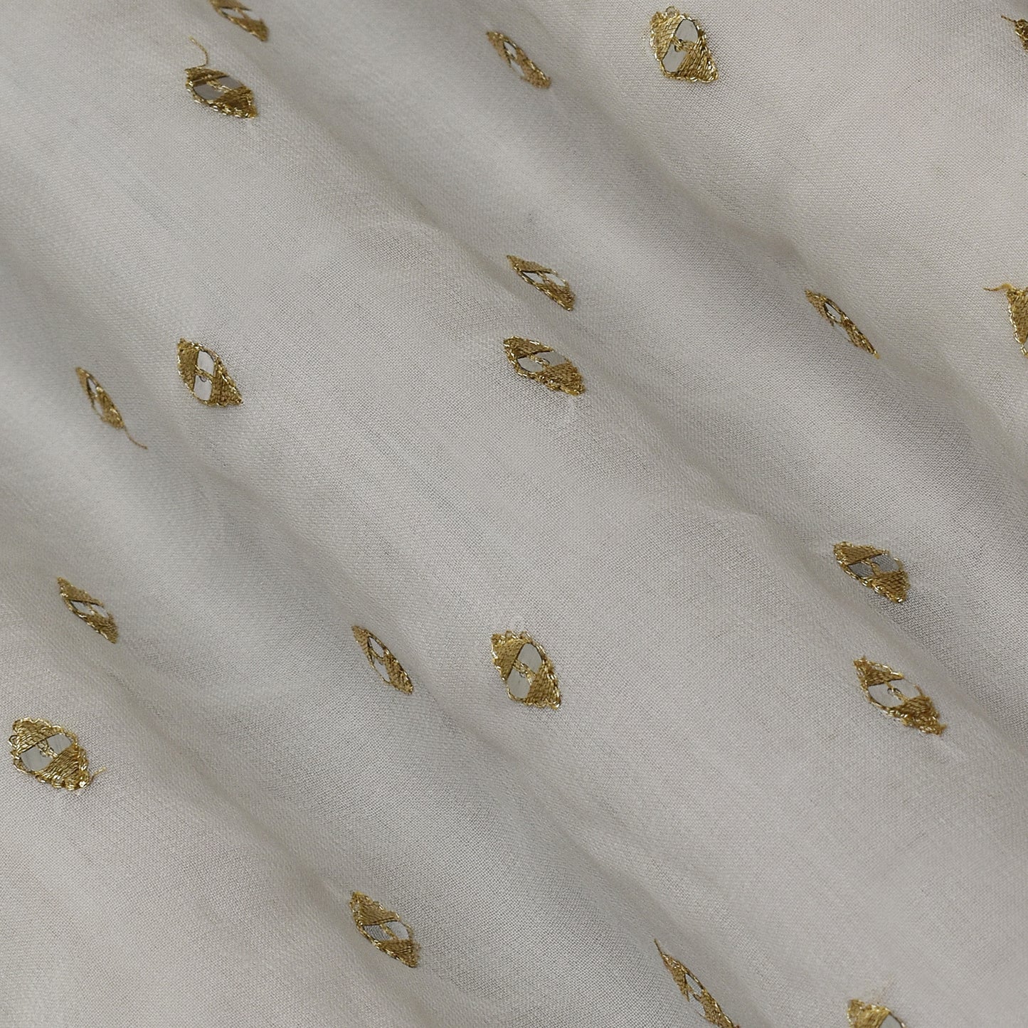 White Color Georgette Booti Fabric