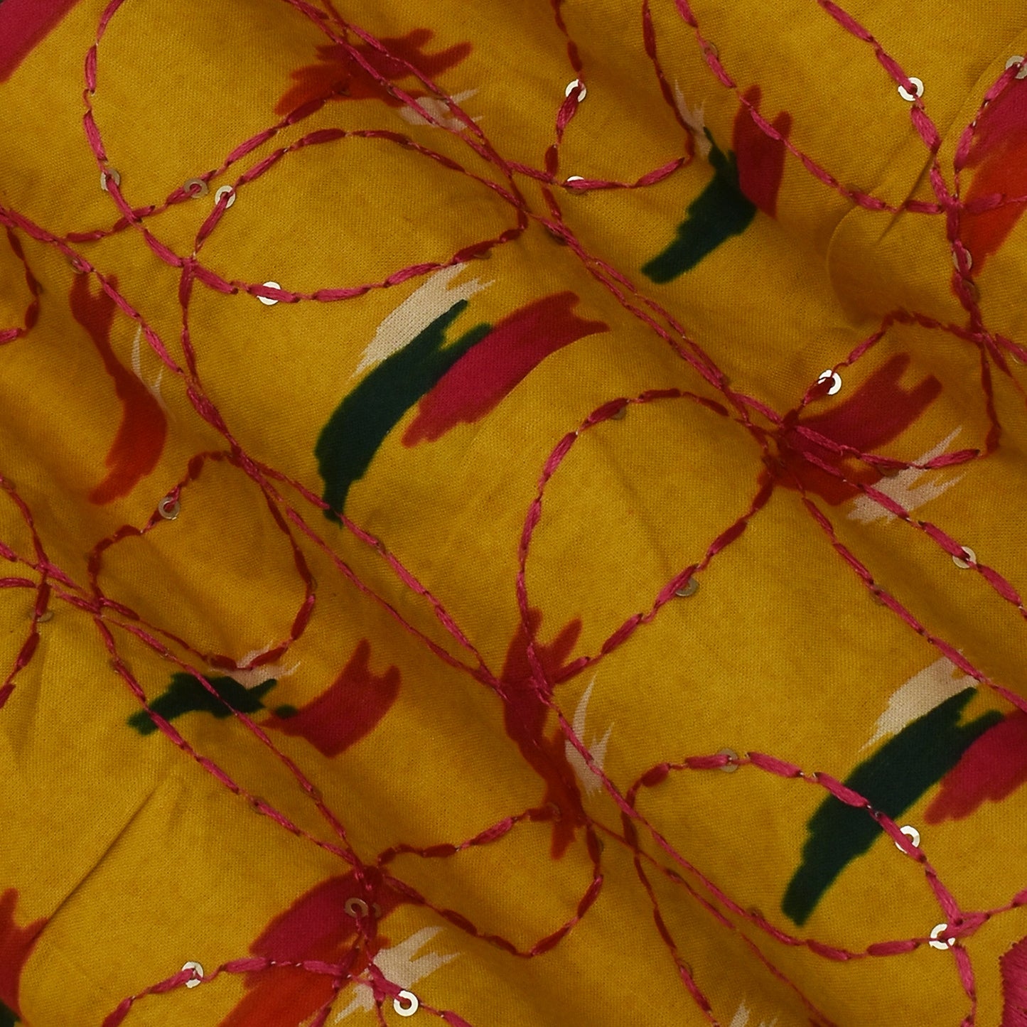 Off White Color Kora Cotton Plazo Fabric