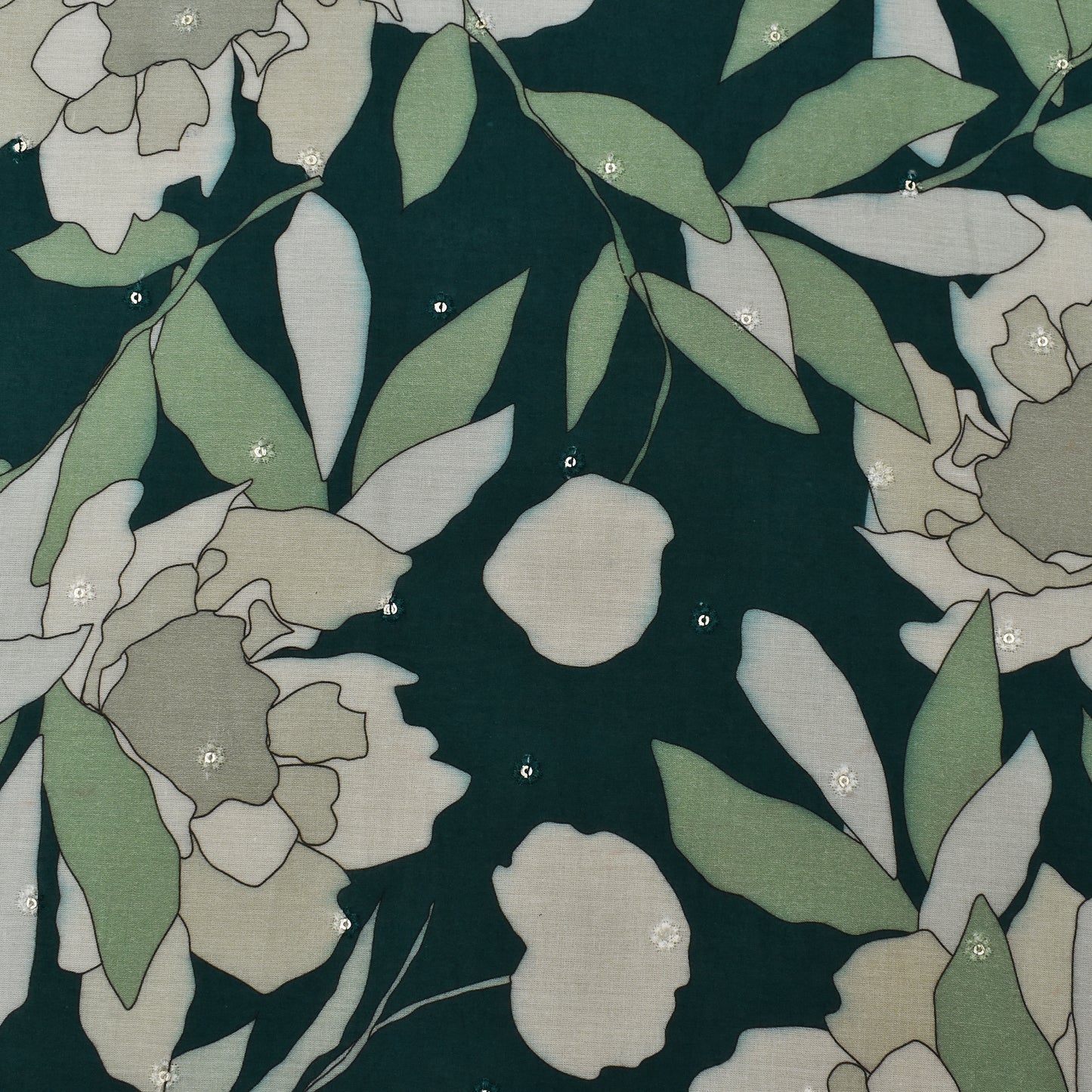 Multi Color Mulmul Print Booti Fabric