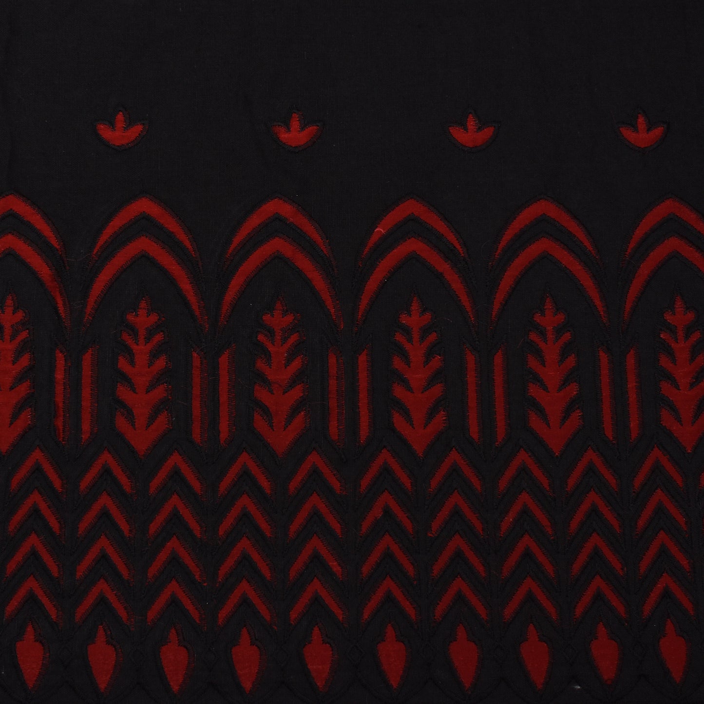 Black Color Organic Cotton Embroidery Fabric