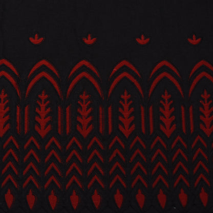 Black Color Organic Cotton Embroidery Fabric