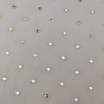 White Color Georgette Booti Fabric