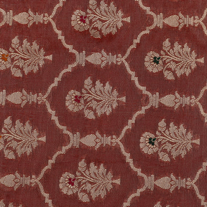 Rust Color Tissue Brocade Fabric