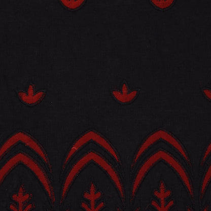 Black Color Organic Cotton Embroidery Fabric