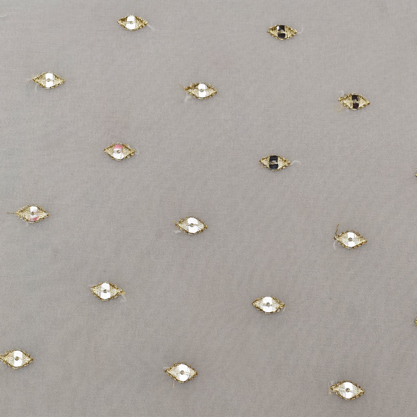 White Color Georgette Booti Fabric