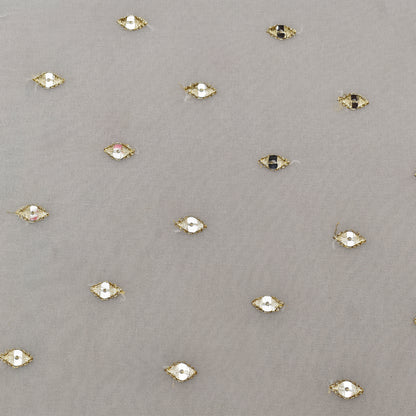 White Color Georgette Booti Fabric