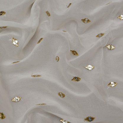 White Color Georgette Booti Fabric