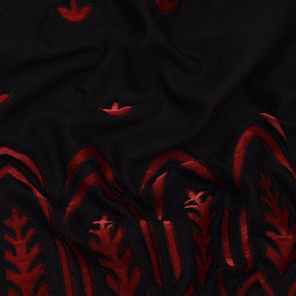 Black Color Organic Cotton Embroidery Fabric