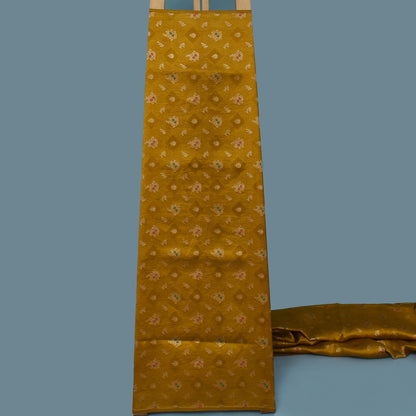Mustard Color Katan Meena Brocade Fabric