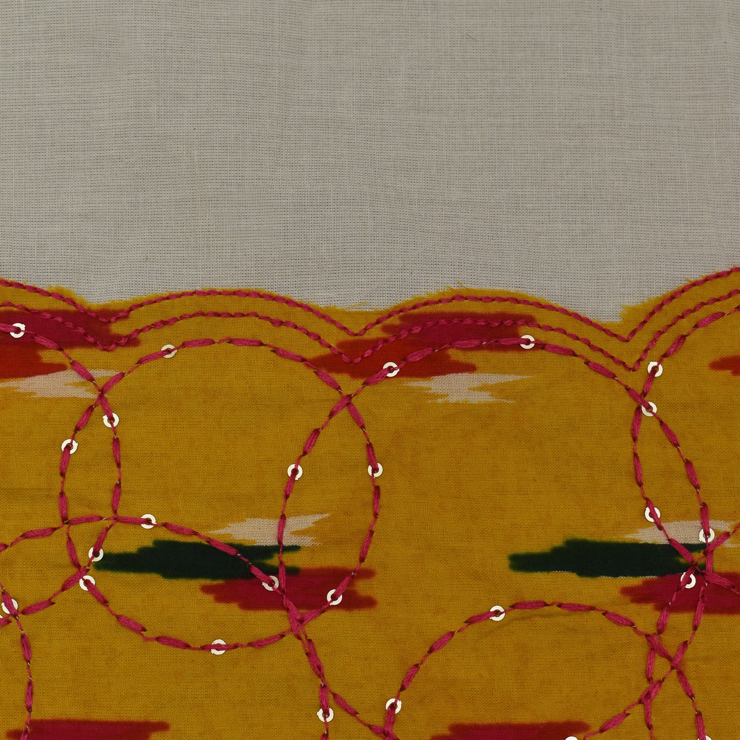 Off White Color Kora Cotton Plazo Fabric