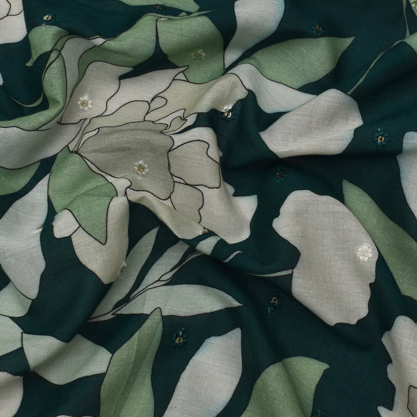 Multi Color Mulmul Print Booti Fabric