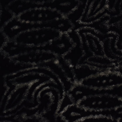 Black Color Silk Velvet Print Fabric