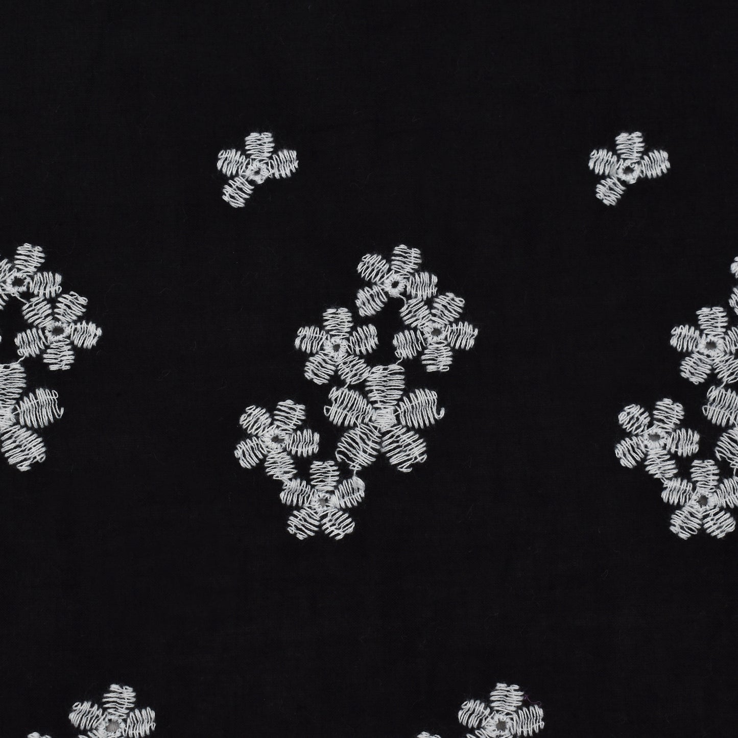 Black Color Cotton Embroidery Fabric