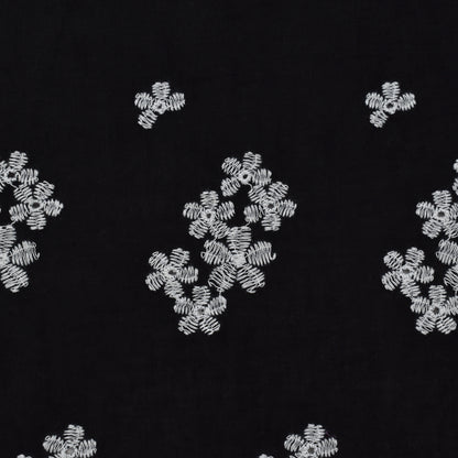 Black Color Cotton Embroidery Fabric