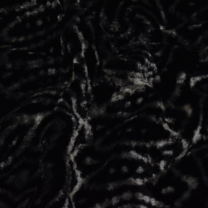 Black Color Silk Velvet Print Fabric