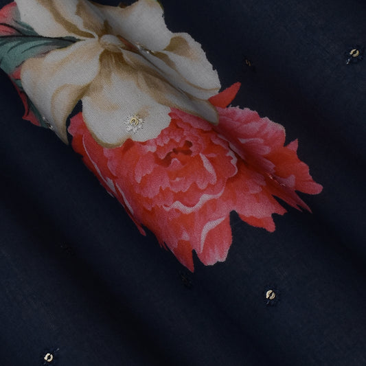 Multi Color Mulmul Print Booti Fabric