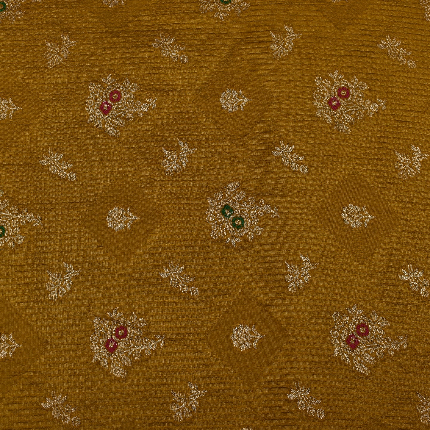 Mustard Color Katan Meena Brocade Fabric