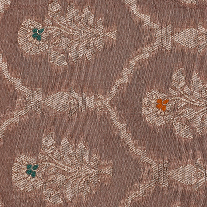 Pinkish Grey Color Tissue Brocade Fabric