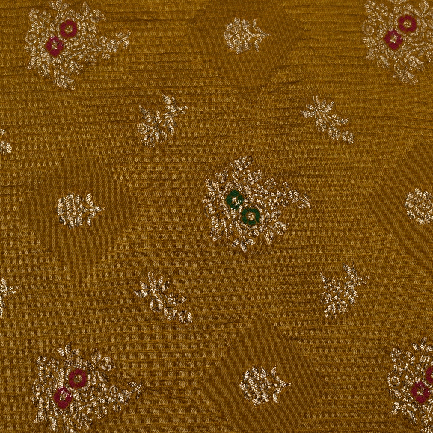 Mustard Color Katan Meena Brocade Fabric