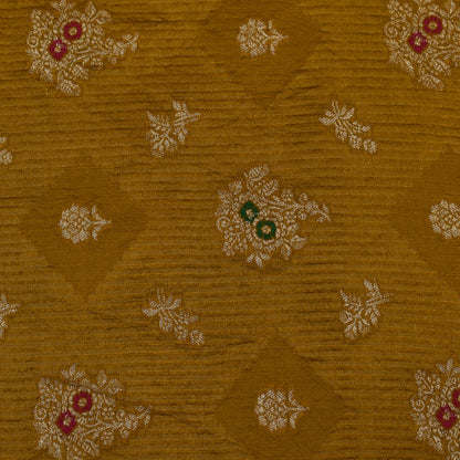 Mustard Color Katan Meena Brocade Fabric