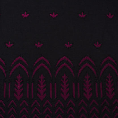 Black Color Organic Cotton Embroidery Fabric