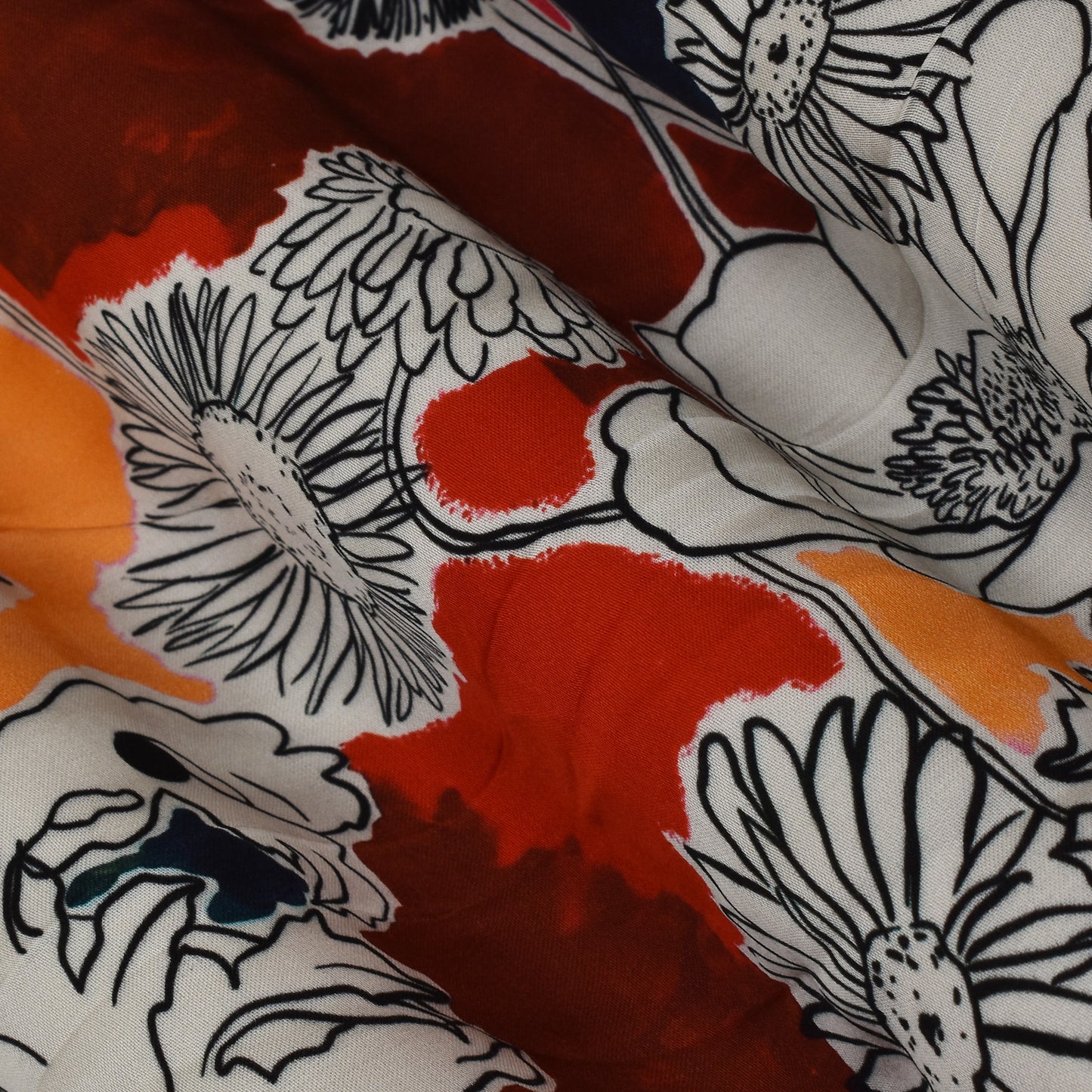 Multi Color Modal Satin Print Fabric