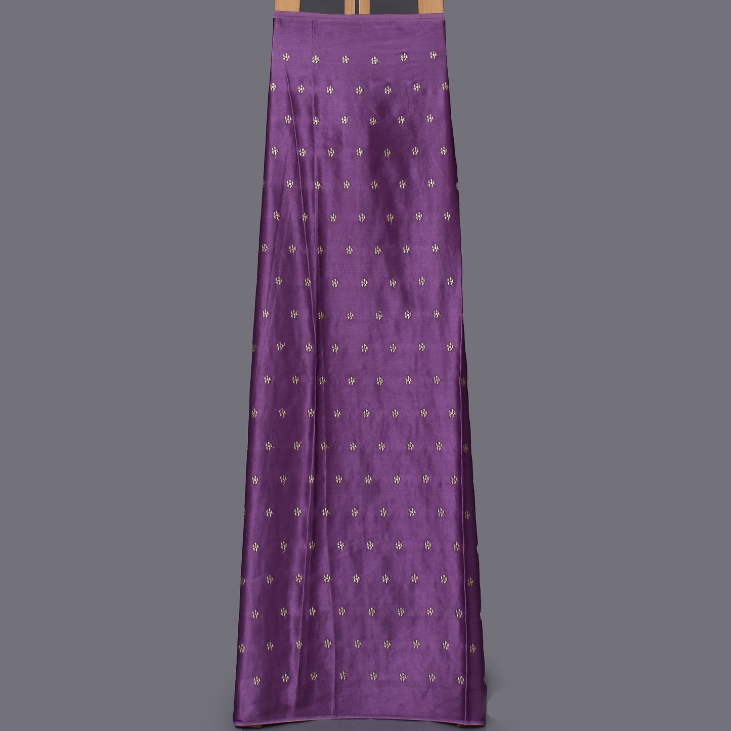 Lavender Color Gajji Silk Embroidery Fabric