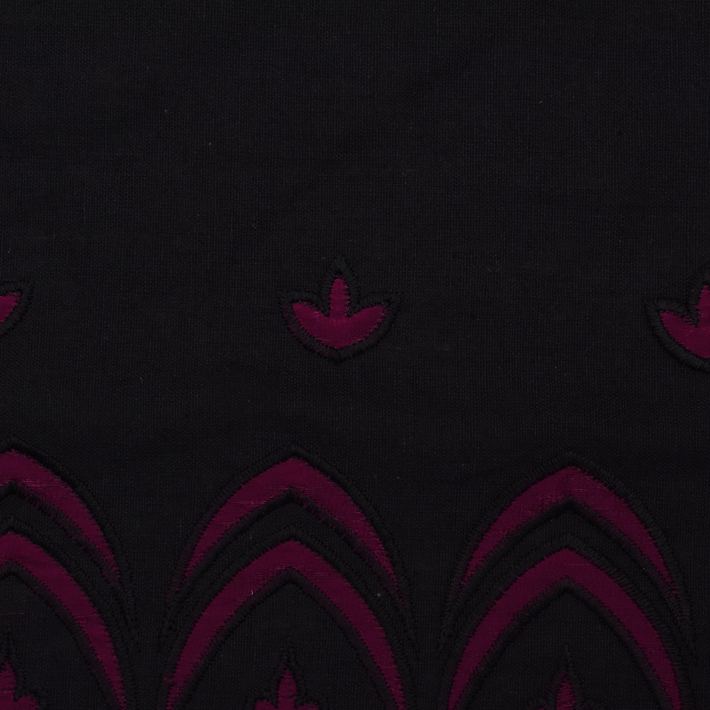 Black Color Organic Cotton Embroidery Fabric