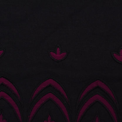 Black Color Organic Cotton Embroidery Fabric