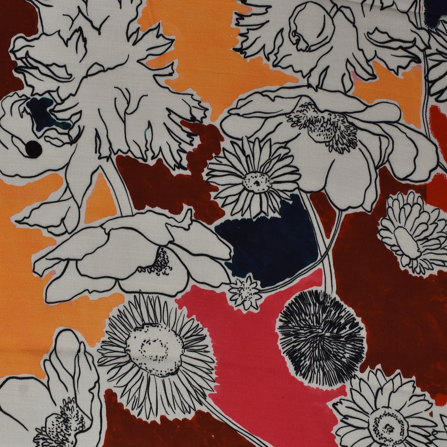 Multi Color Modal Satin Print Fabric