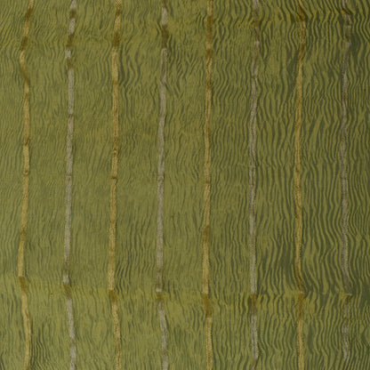 Olive Green Color Crush Tissue Stripe Fabric