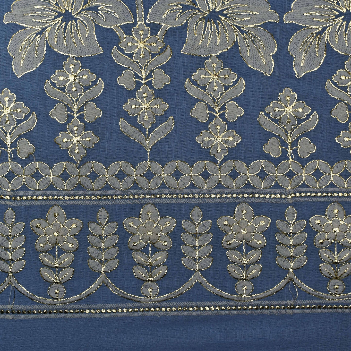 Colored Color Cotton Border Embroidery Fabric