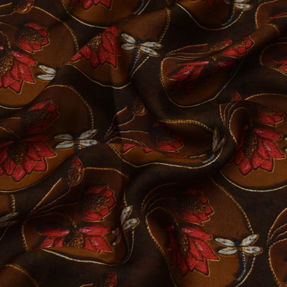 Multi Color Modal Satin Print Fabric