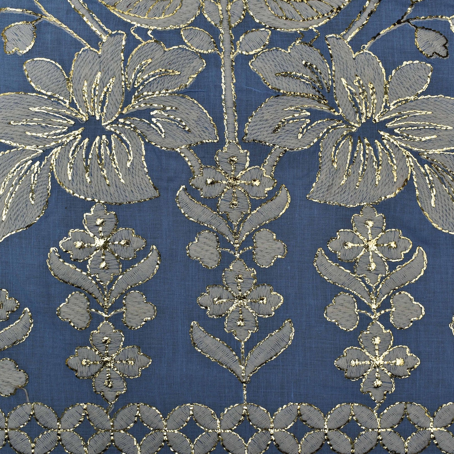 Colored Color Cotton Border Embroidery Fabric