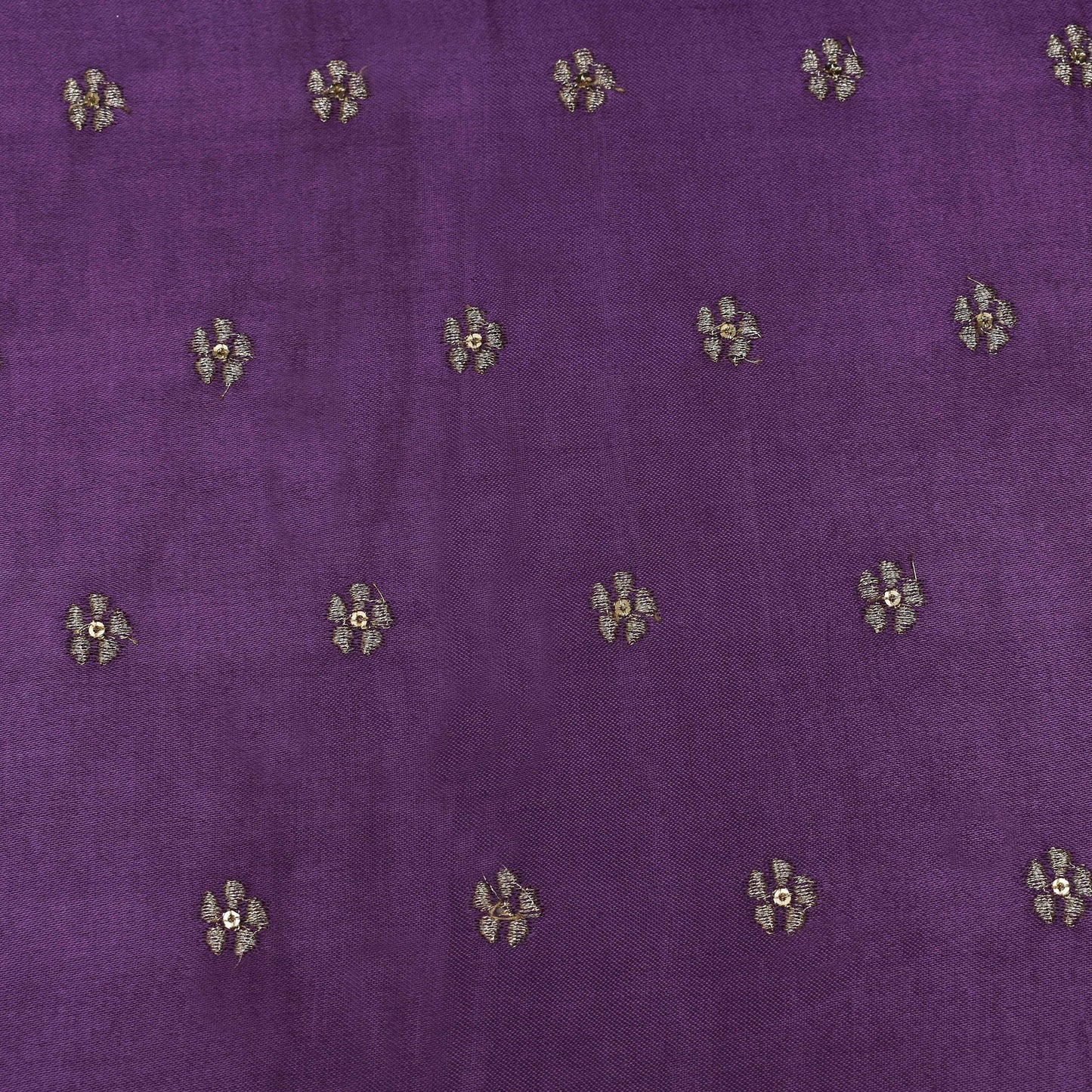 Lavender Color Gajji Silk Embroidery Fabric