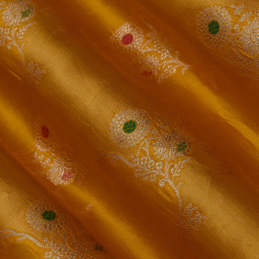 Mustard Color Katan Meena Brocade Fabric