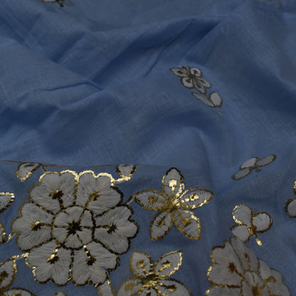 Colored Color Cotton Border Embroidery Fabric