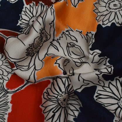 Multi Color Modal Satin Print Fabric