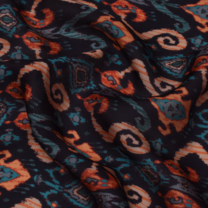 Multi Color Armani Satin Print Fabric