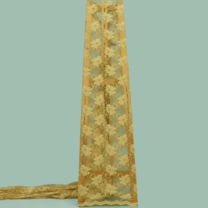 Beige Color Chantilly Net Fabric