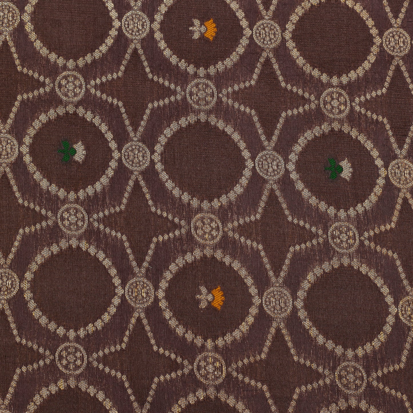 Brown Color Brocade Fabric