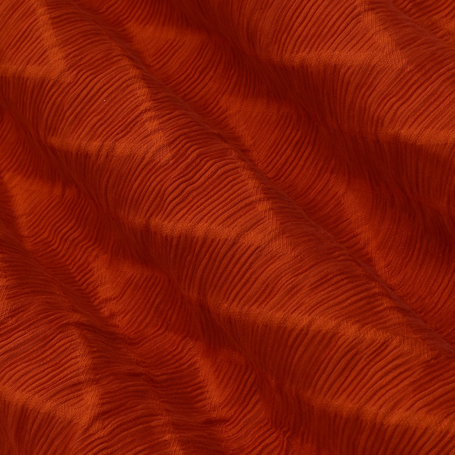 Orange Color Crush Satin  Georgette  Fabric