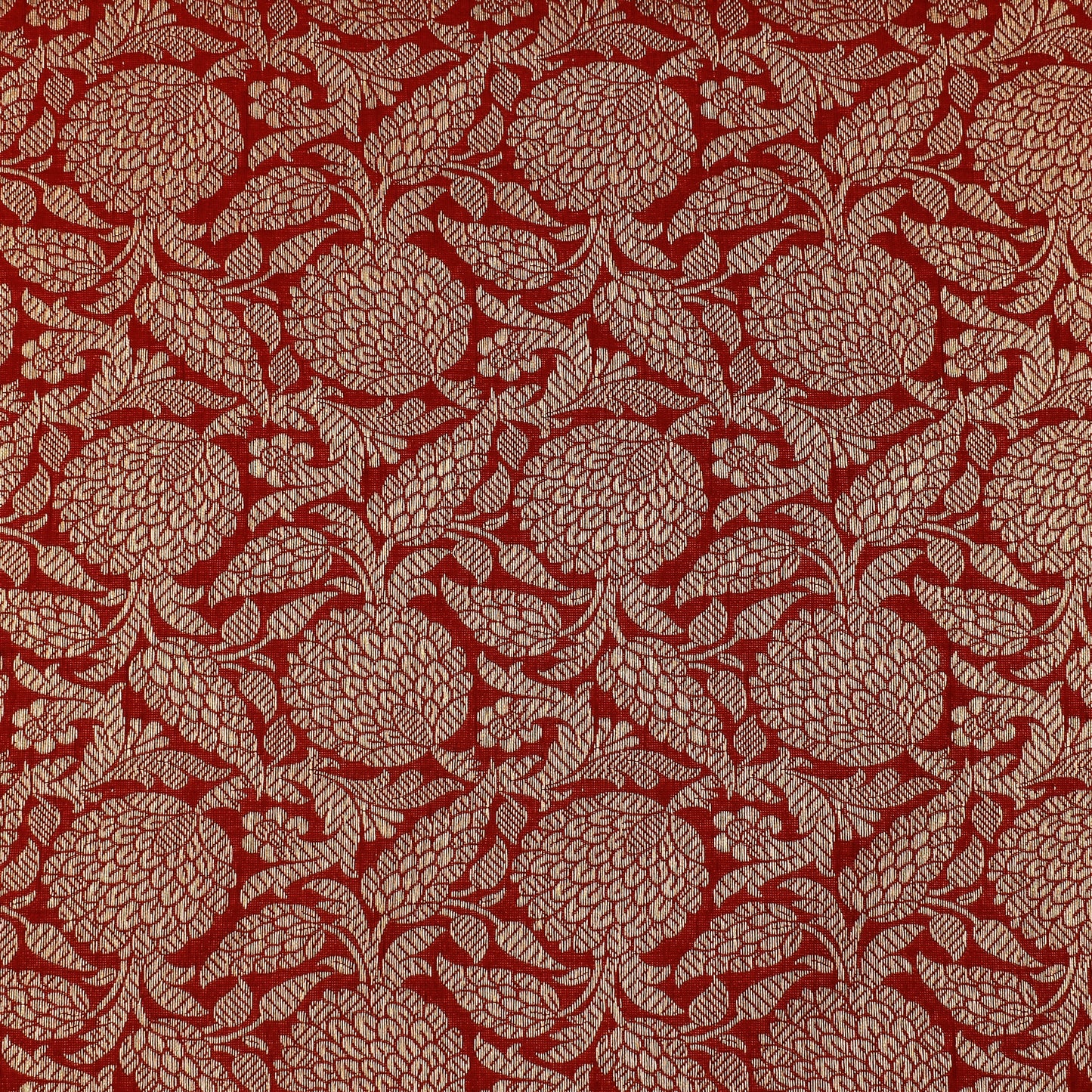 Red Color Katan Meena  Brocade Fabric