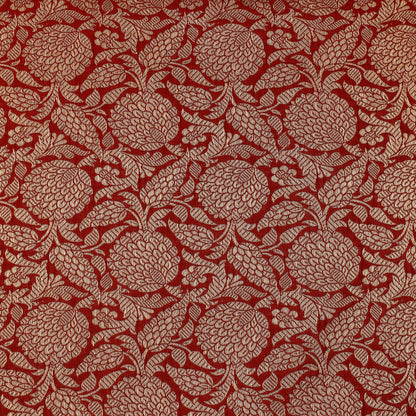 Red Color Katan Meena  Brocade Fabric