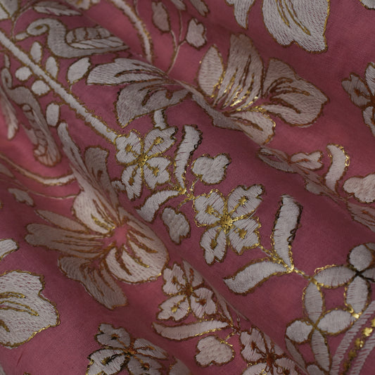 Colored Color Cotton Border Embroidery Fabric